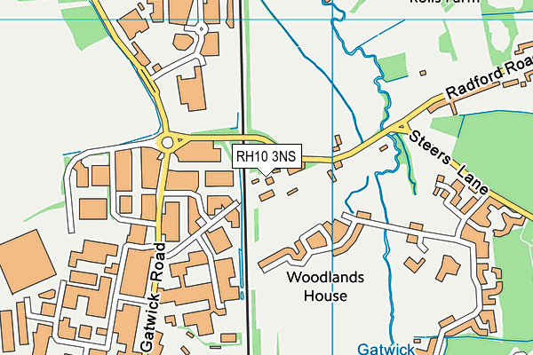 RH10 3NS map - OS VectorMap District (Ordnance Survey)