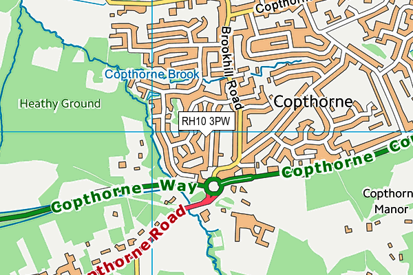 RH10 3PW map - OS VectorMap District (Ordnance Survey)