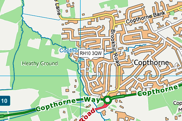 RH10 3QW map - OS VectorMap District (Ordnance Survey)