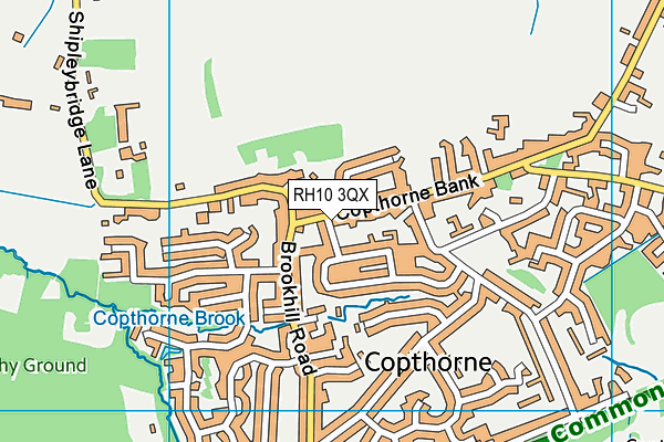 RH10 3QX map - OS VectorMap District (Ordnance Survey)