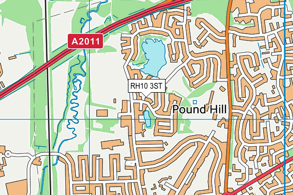 RH10 3ST map - OS VectorMap District (Ordnance Survey)