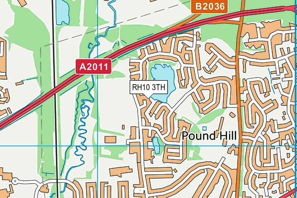 RH10 3TH map - OS VectorMap District (Ordnance Survey)