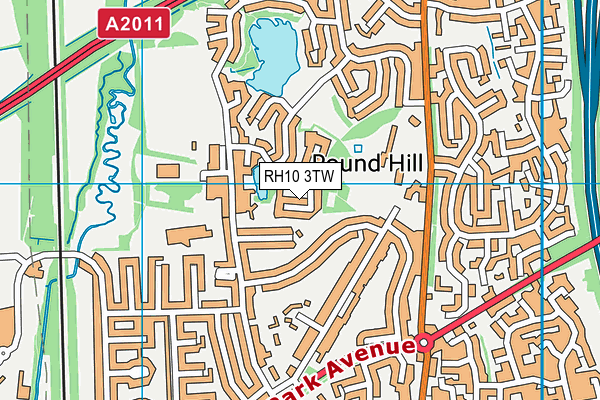 RH10 3TW map - OS VectorMap District (Ordnance Survey)