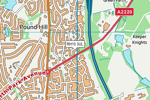 RH10 3UL map - OS VectorMap District (Ordnance Survey)