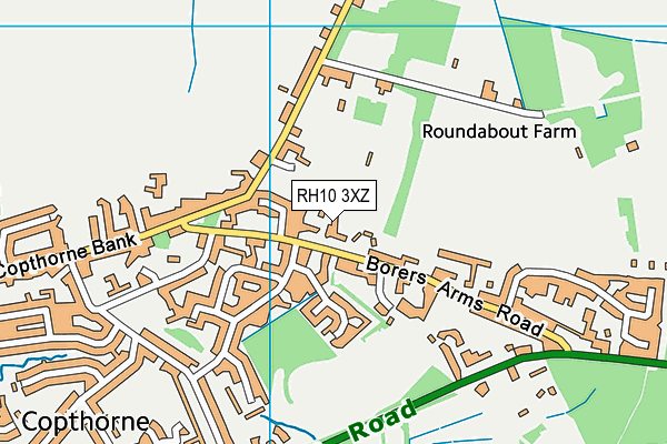 RH10 3XZ map - OS VectorMap District (Ordnance Survey)