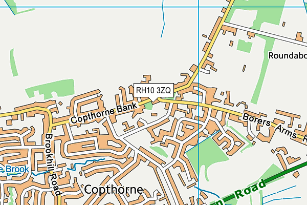 RH10 3ZQ map - OS VectorMap District (Ordnance Survey)