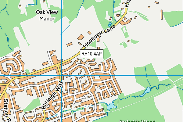 RH10 4AP map - OS VectorMap District (Ordnance Survey)