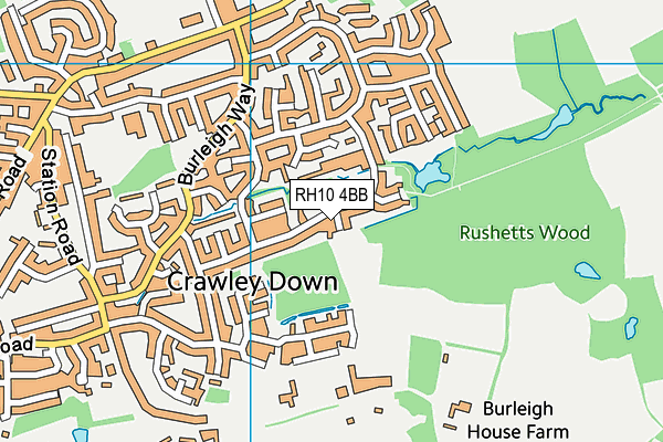 RH10 4BB map - OS VectorMap District (Ordnance Survey)