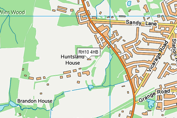 RH10 4HB map - OS VectorMap District (Ordnance Survey)