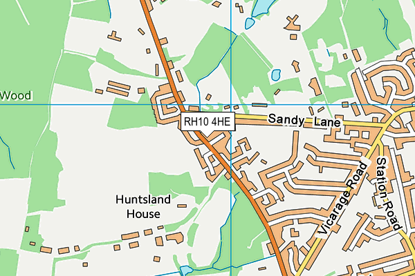 RH10 4HE map - OS VectorMap District (Ordnance Survey)