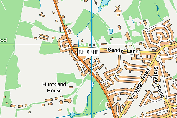 RH10 4HF map - OS VectorMap District (Ordnance Survey)