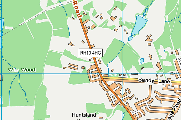 RH10 4HG map - OS VectorMap District (Ordnance Survey)