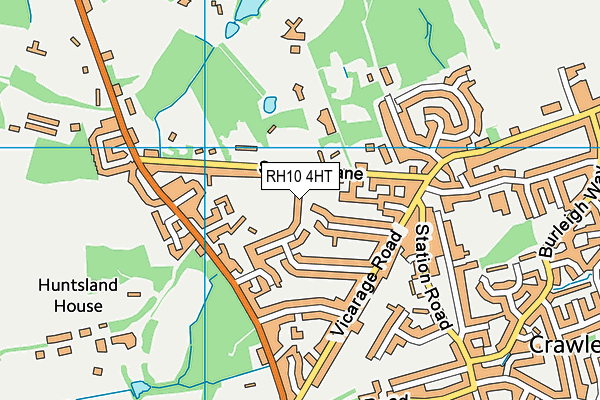 RH10 4HT map - OS VectorMap District (Ordnance Survey)