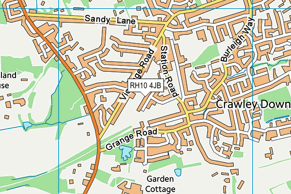 RH10 4JB map - OS VectorMap District (Ordnance Survey)