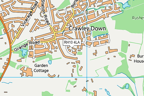 RH10 4LA map - OS VectorMap District (Ordnance Survey)