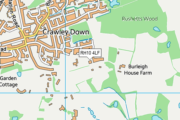 RH10 4LF map - OS VectorMap District (Ordnance Survey)