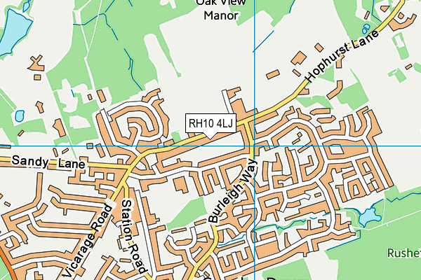 RH10 4LJ map - OS VectorMap District (Ordnance Survey)