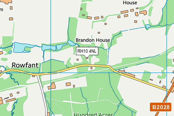 RH10 4NL map - OS VectorMap District (Ordnance Survey)