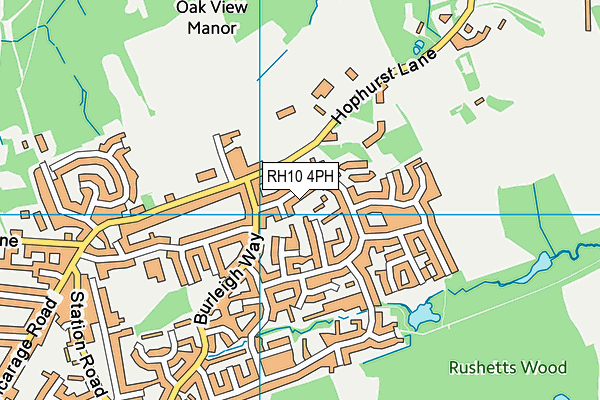 RH10 4PH map - OS VectorMap District (Ordnance Survey)