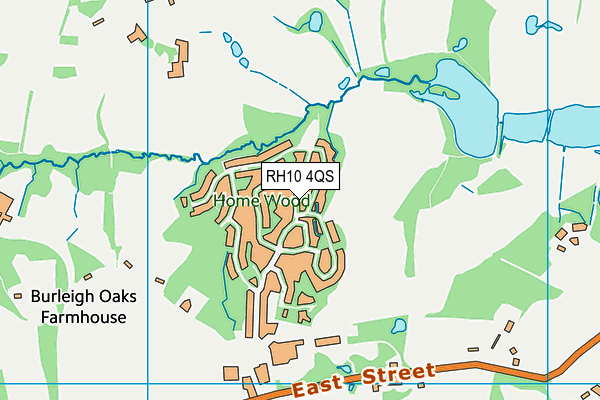 RH10 4QS map - OS VectorMap District (Ordnance Survey)
