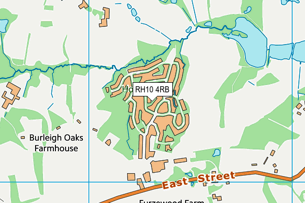 RH10 4RB map - OS VectorMap District (Ordnance Survey)