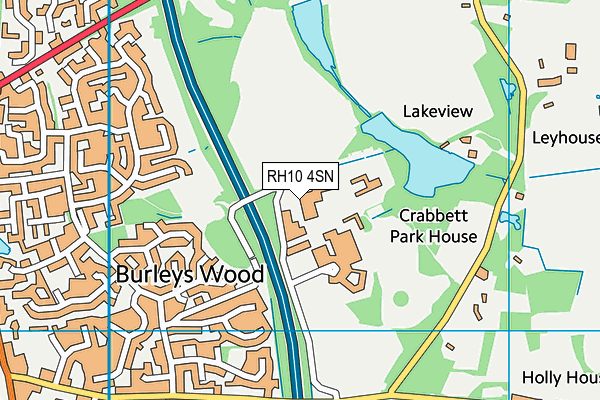 RH10 4SN map - OS VectorMap District (Ordnance Survey)