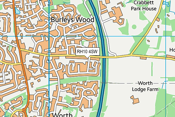 Nuffield Health (Crawley) map (RH10 4SW) - OS VectorMap District (Ordnance Survey)