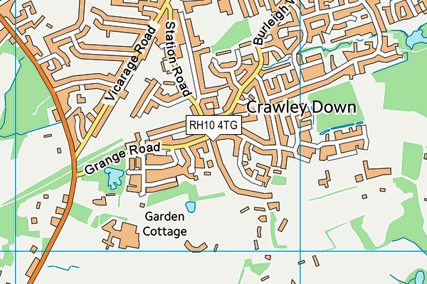 RH10 4TG map - OS VectorMap District (Ordnance Survey)