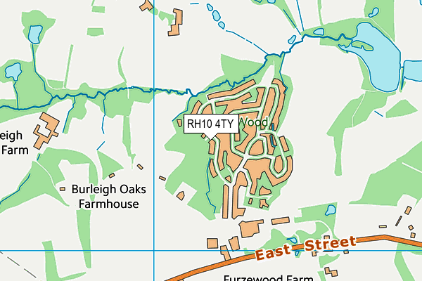 RH10 4TY map - OS VectorMap District (Ordnance Survey)
