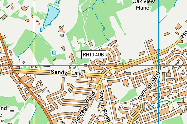 RH10 4UB map - OS VectorMap District (Ordnance Survey)
