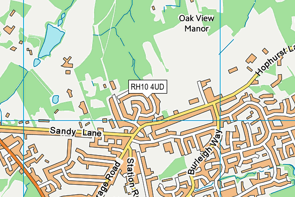 RH10 4UD map - OS VectorMap District (Ordnance Survey)