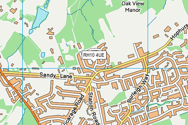 RH10 4UE map - OS VectorMap District (Ordnance Survey)