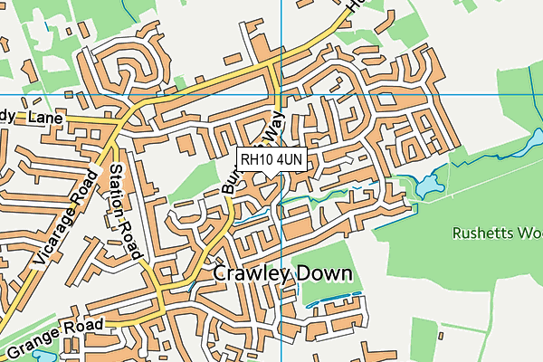 RH10 4UN map - OS VectorMap District (Ordnance Survey)