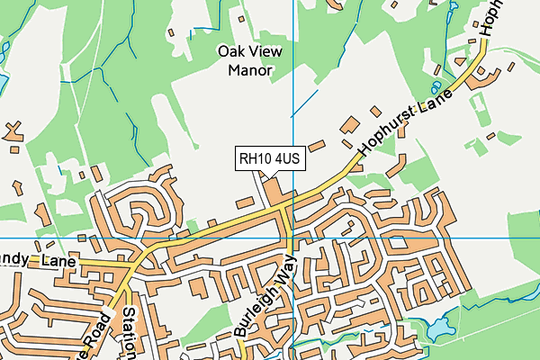RH10 4US map - OS VectorMap District (Ordnance Survey)