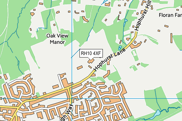 RH10 4XF map - OS VectorMap District (Ordnance Survey)