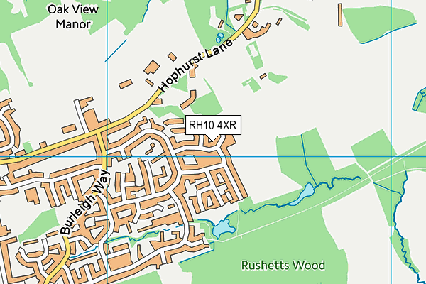 RH10 4XR map - OS VectorMap District (Ordnance Survey)