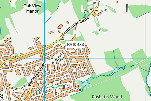 RH10 4XS map - OS VectorMap District (Ordnance Survey)