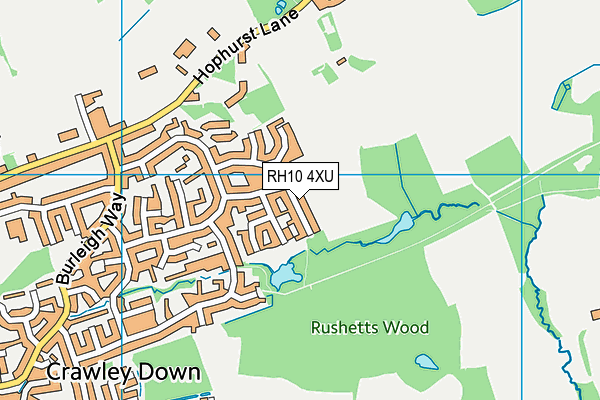 RH10 4XU map - OS VectorMap District (Ordnance Survey)