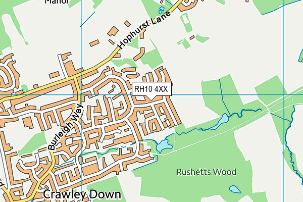 RH10 4XX map - OS VectorMap District (Ordnance Survey)