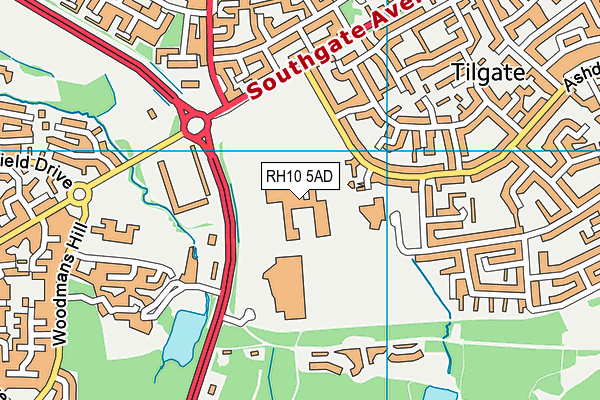 Thomas Bennett Community College map (RH10 5AD) - OS VectorMap District (Ordnance Survey)