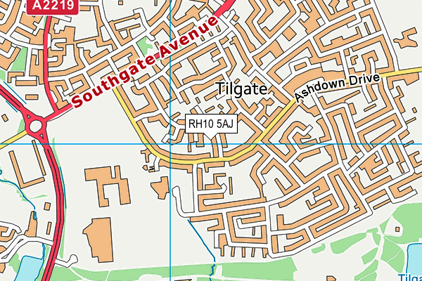 RH10 5AJ map - OS VectorMap District (Ordnance Survey)