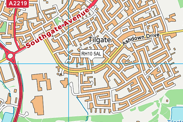 RH10 5AL map - OS VectorMap District (Ordnance Survey)