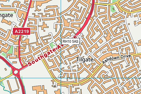 RH10 5AS map - OS VectorMap District (Ordnance Survey)