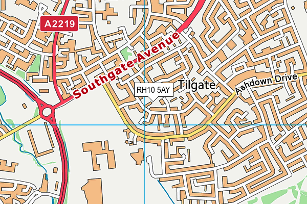 RH10 5AY map - OS VectorMap District (Ordnance Survey)