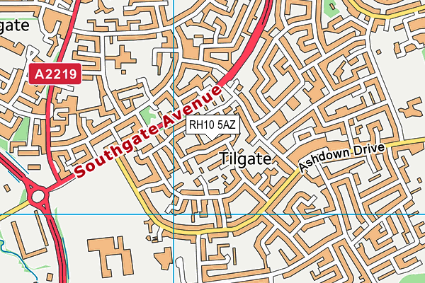 RH10 5AZ map - OS VectorMap District (Ordnance Survey)