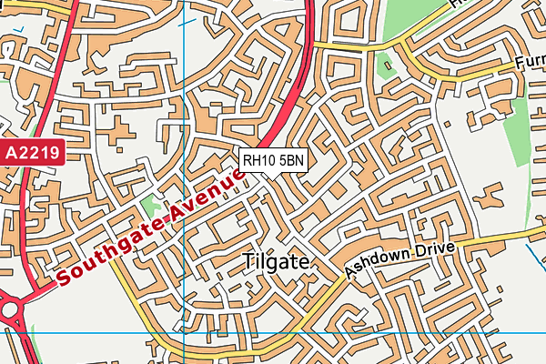 RH10 5BN map - OS VectorMap District (Ordnance Survey)