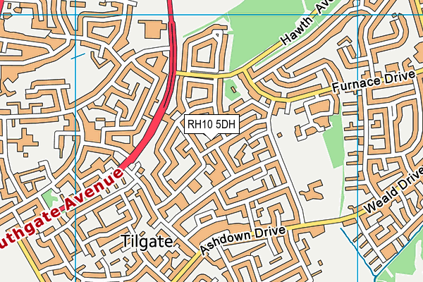RH10 5DH map - OS VectorMap District (Ordnance Survey)