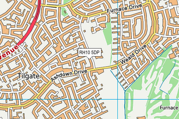 The Oaks Primary School & Nursery map (RH10 5DP) - OS VectorMap District (Ordnance Survey)