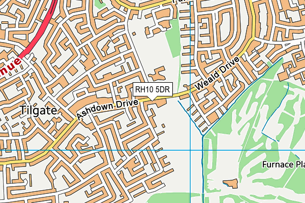 RH10 5DR map - OS VectorMap District (Ordnance Survey)