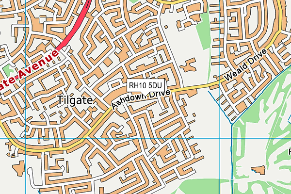 RH10 5DU map - OS VectorMap District (Ordnance Survey)